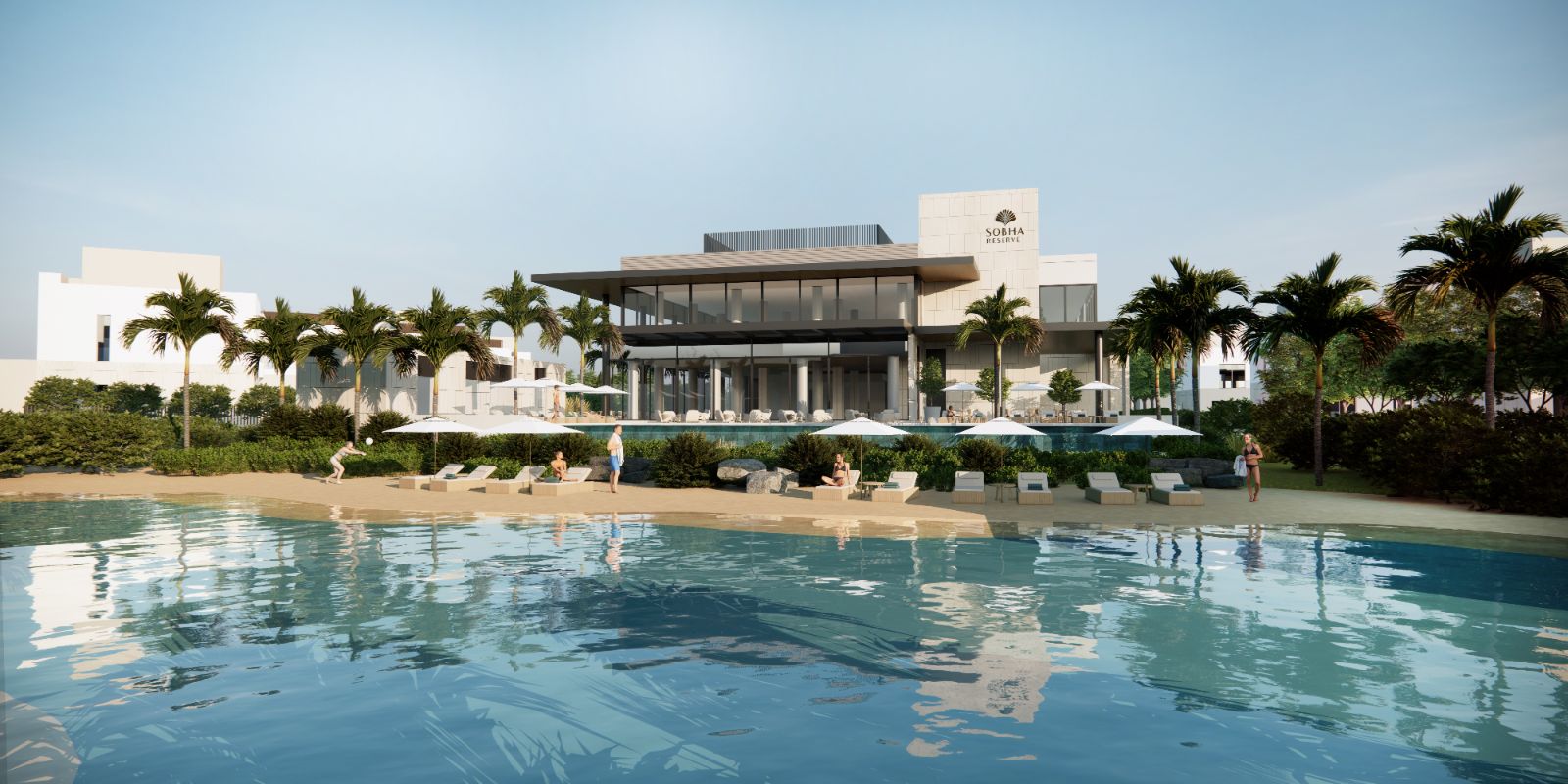 Clubhouse and lagoon